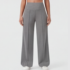 Pantalon de yoga à jambes larges avec taille croisée