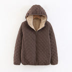 Veste matelassée à capuche avec doublure en peluche