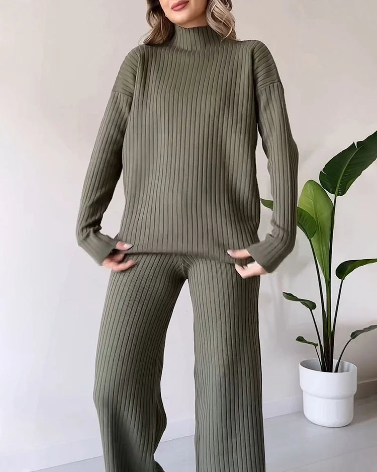Ensemble Deux Pièces Chic avec Fente pour un Style Décontracté et Sans Effort
