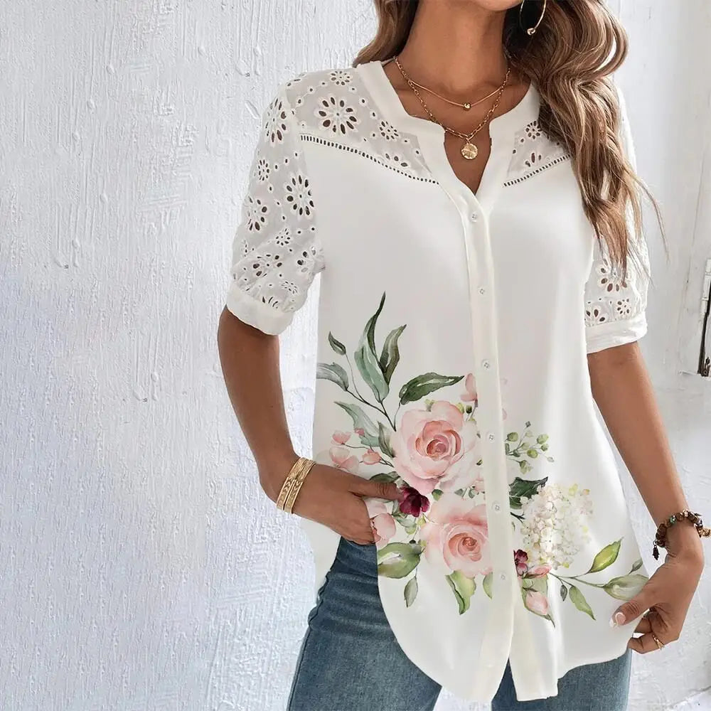 Blouse en dentelle pour femme
