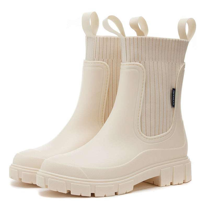 Bottes de pluie en caoutchouc imperméables avec semelle antidérapante
