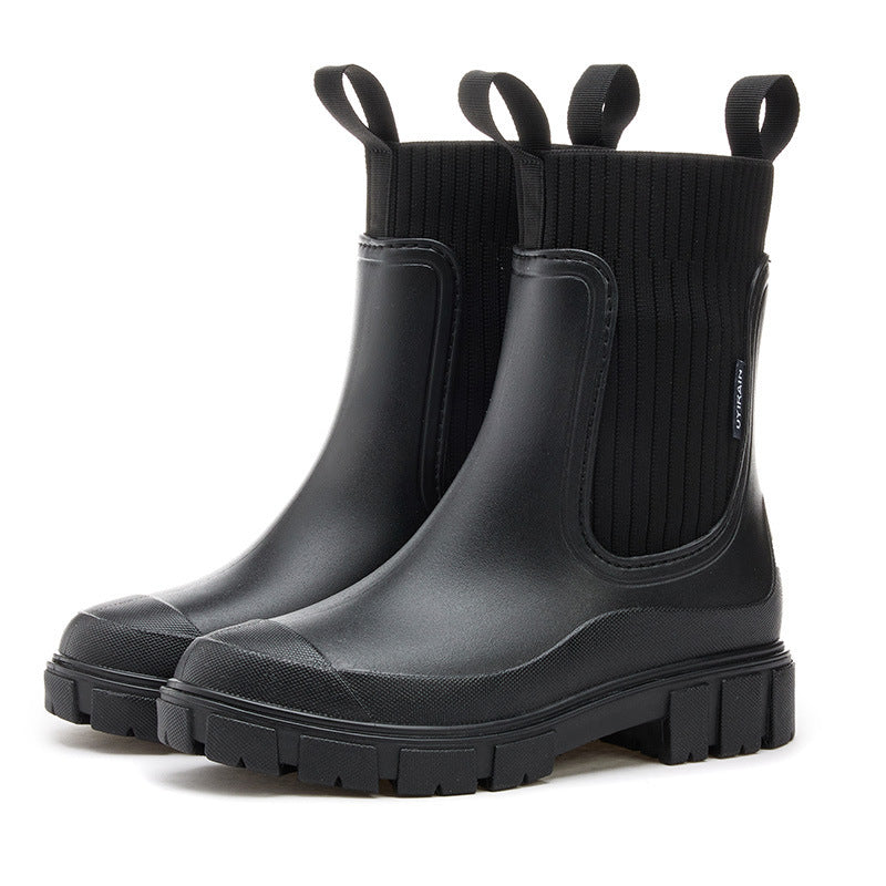 Bottes de pluie en caoutchouc imperméables avec semelle antidérapante