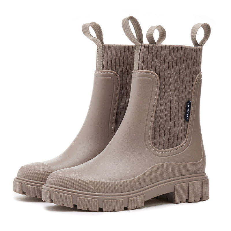 Bottes de pluie en caoutchouc imperméables avec semelle antidérapante