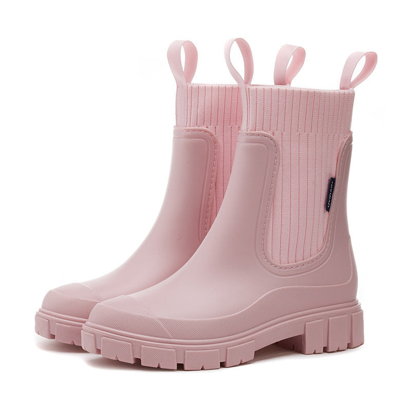 Bottes de pluie en caoutchouc imperméables avec semelle antidérapante