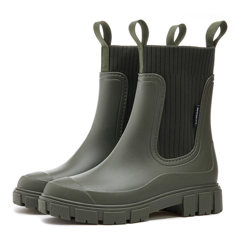 Bottes de pluie en caoutchouc imperméables avec semelle antidérapante