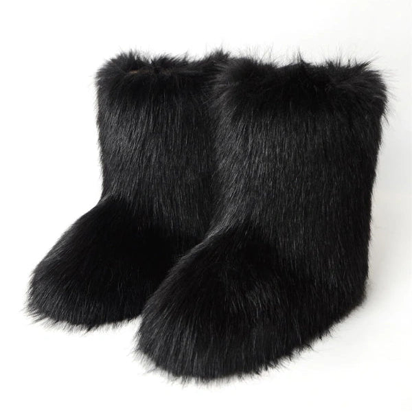 Bottes rétro Y2K en peluche givrée