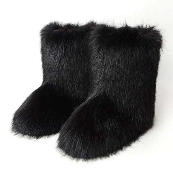 Bottes rétro Y2K en peluche givrée