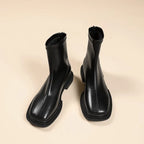 Bottines Minimalistes à Bout Carré
