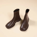 Bottines Minimalistes à Bout Carré