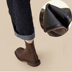 Bottines Minimalistes à Bout Carré
