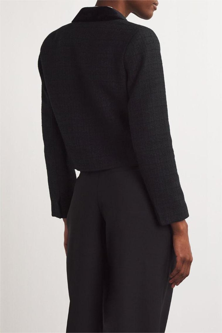 Blazer en velours avec détails de boutons métalliques