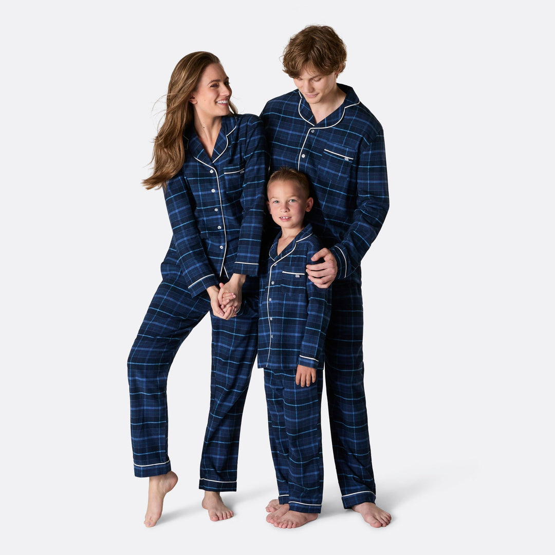 Pyjama de Noël en flanelle bleue confortable pour femme