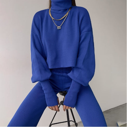 Ensemble de gants en maille col roulé confortable