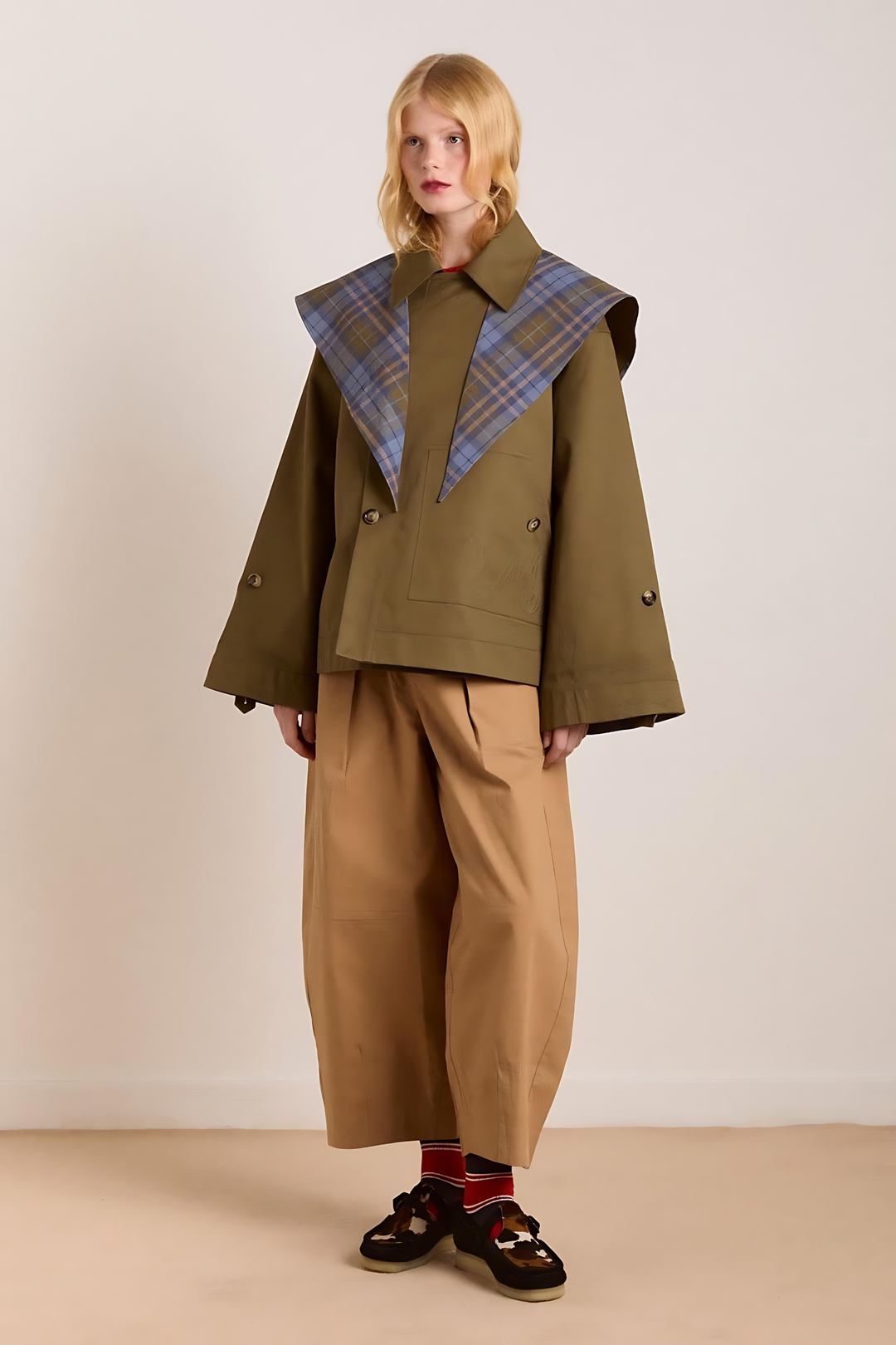 Trench-coat court réversible – Style superposé chic