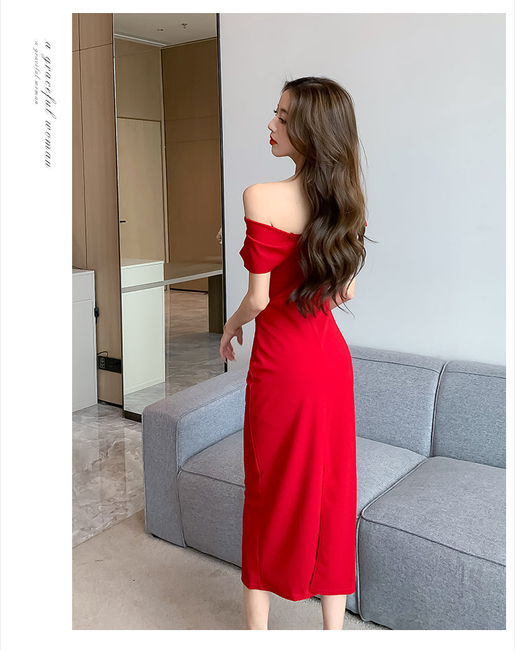 Robe de soirée élégante à épaules dénudées pour femmes