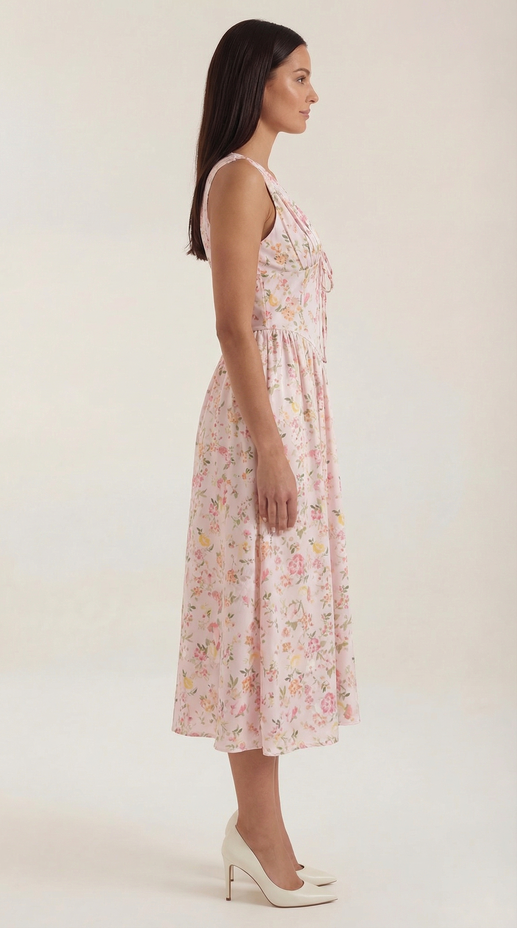 Robe mi-longue d'été corset pour femme