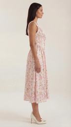 Robe mi-longue d'été corset pour femme