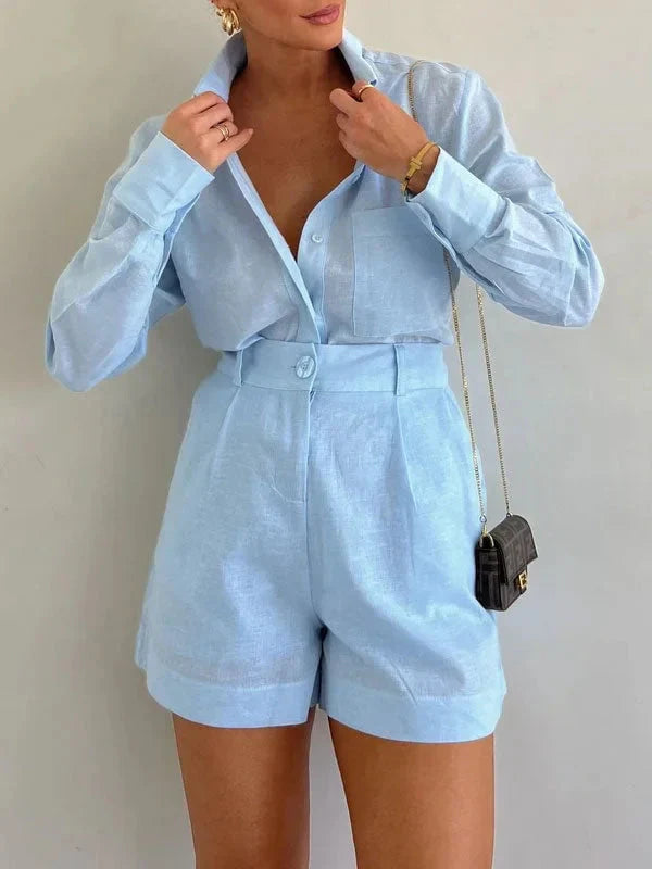 Ensemble Chemise Décontractée Respirante et Short pour un Confort Quotidien Facile