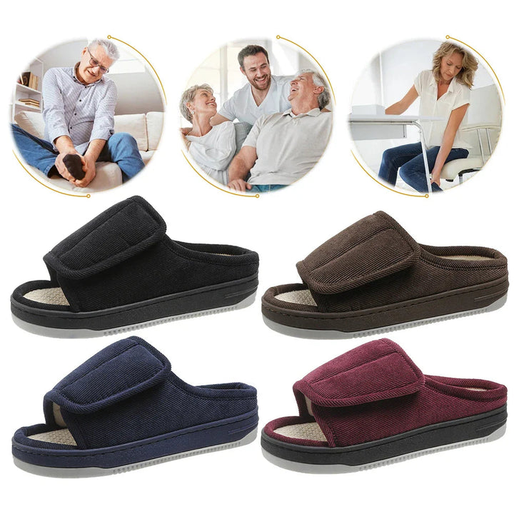 Chaussons confortables en mousse à mémoire de forme pour soulagement de la douleur et confort tout au long de la journée