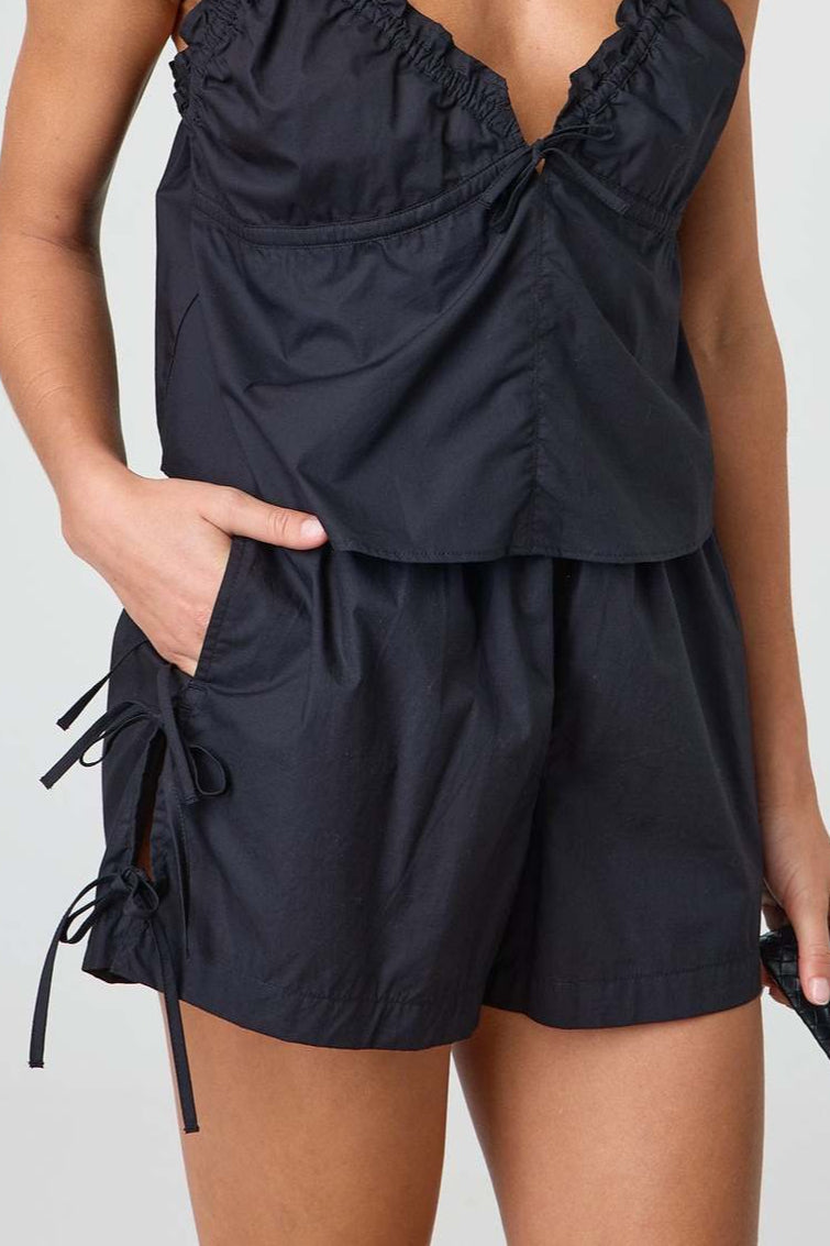 Short femme rayé confortable pour l'été, vue complète