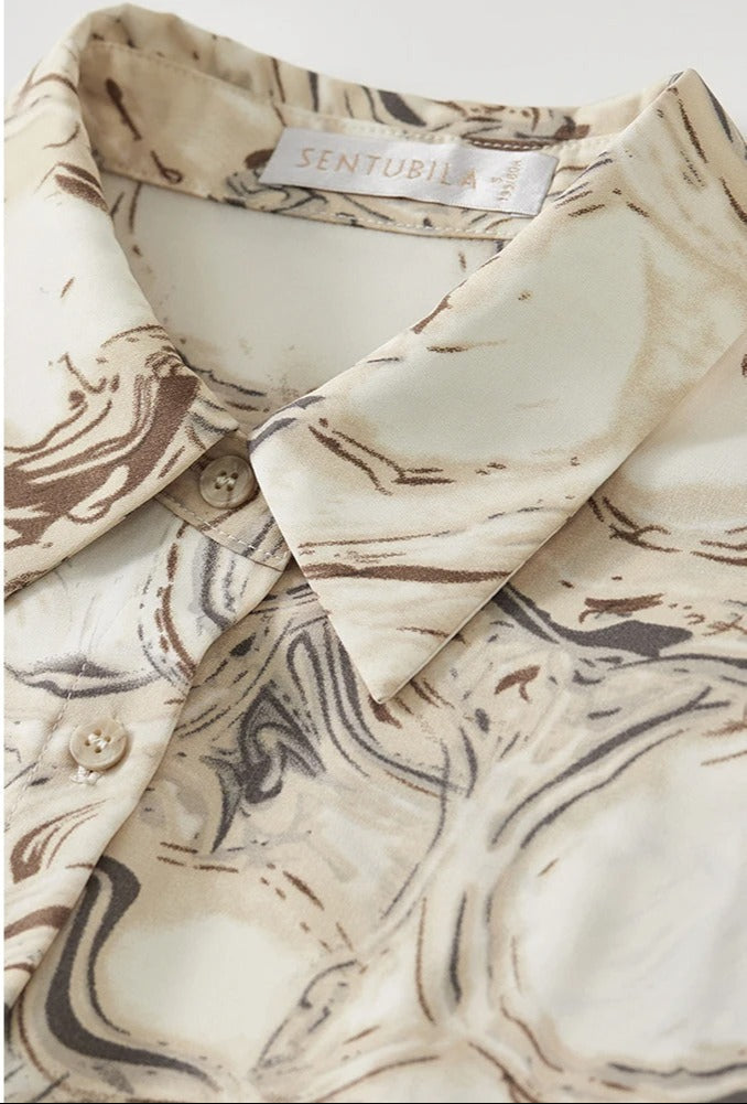 Pauline Laurent® | Chemise Élégante Marbrée
