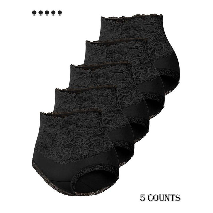 Culottes en coton taille haute avec bordure en dentelle lot de 5