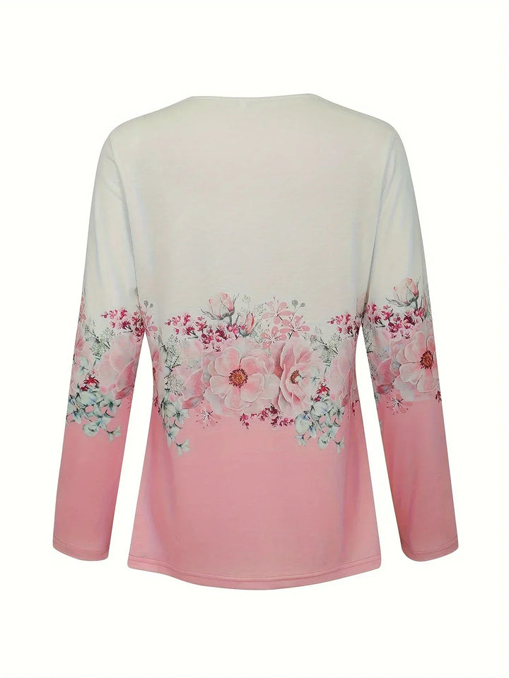 Océane Dubois® | T-shirt avec motif floral et détails en dentelle
