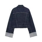 Veste en jean courte vintage pour femme