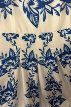 Robe midi bleu en polyester à bretelles spaghetti