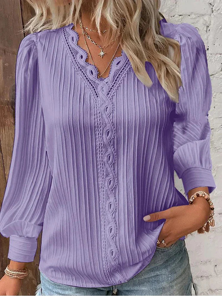 Blouse en dentelle de mousseline pour femmes
