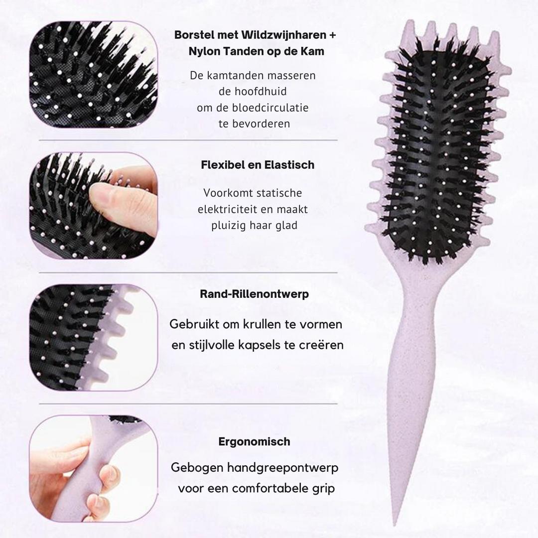 Brosse de coiffage pour cheveux bouclés pour boucles parfaites sans effort