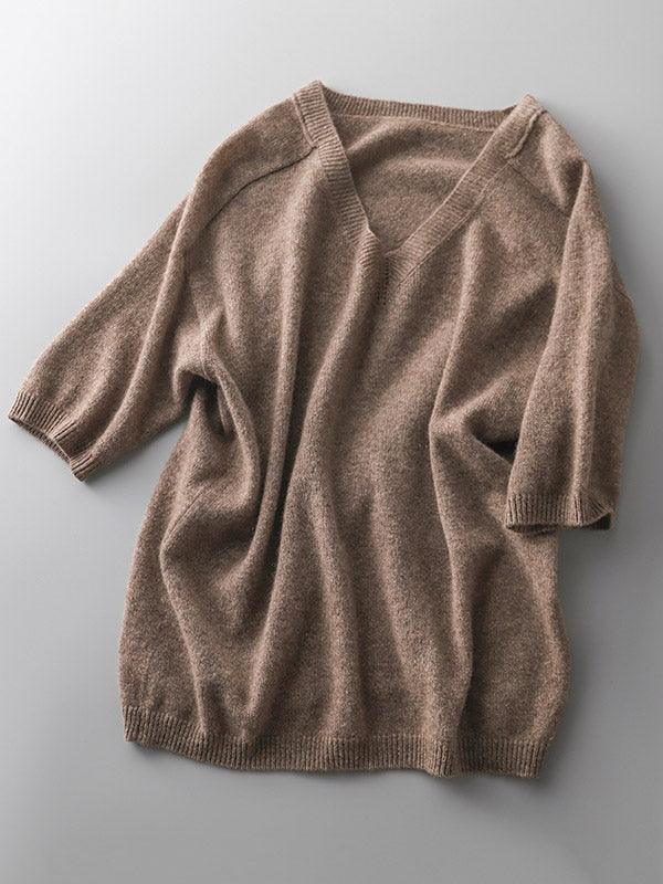 Pull en cachemire doux de luxe col en V pour femmes