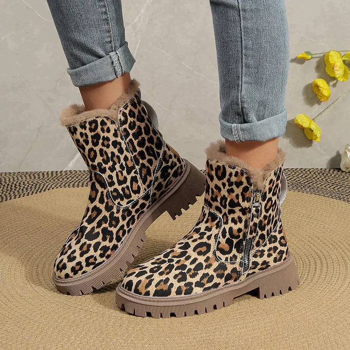 Bottes Cheville à Imprimé Léopard Chic pour Tenues Tendance