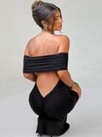 Robe maxi dos nu sans bretelles pour femmes