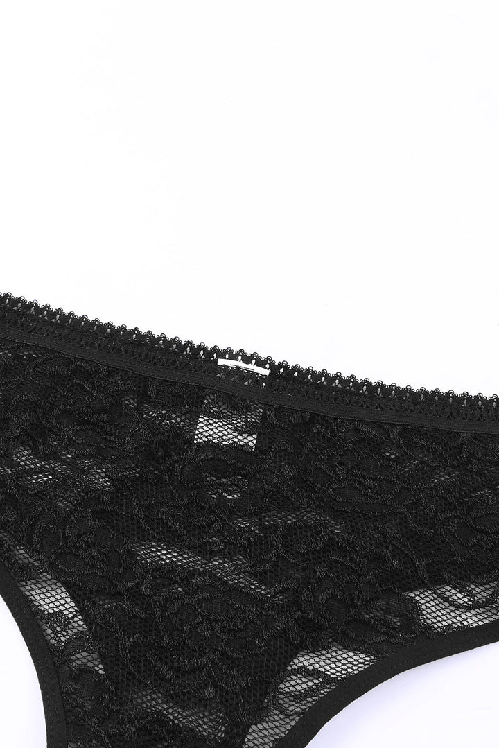 Ensemble de lingerie bustier en dentelle noire à armatures souples