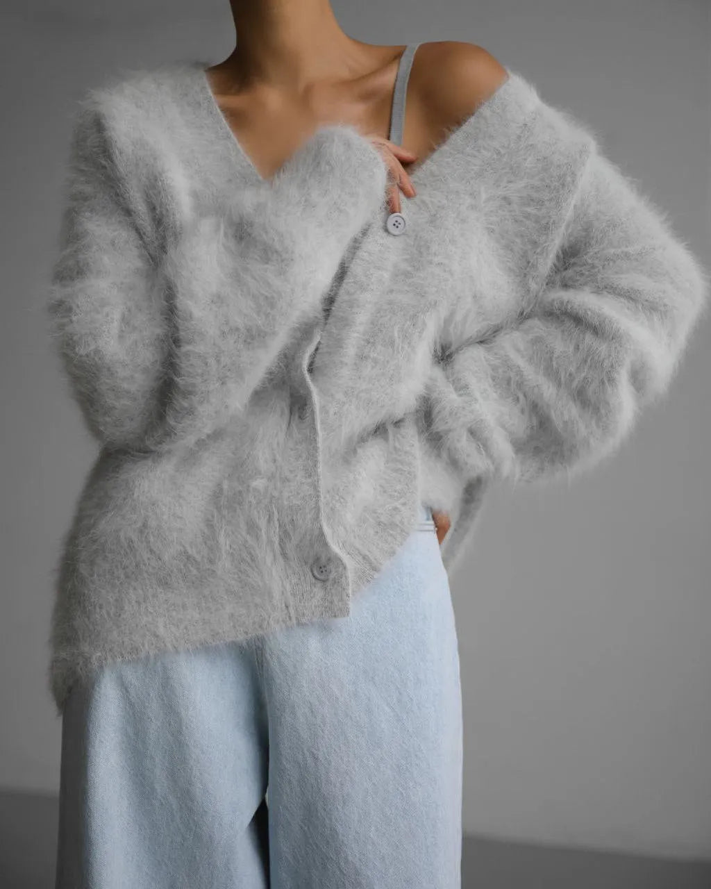 Cardigan Boutonné Ample et élégant