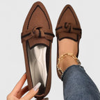 Paire de mocassins femme décontractés avec détail nœud sur l'empeigne