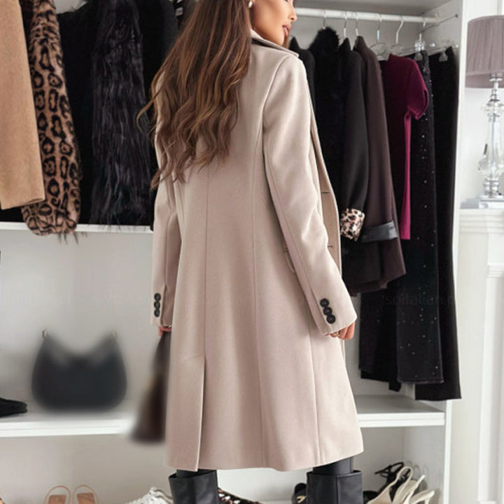 Manteau d'hiver long chic en laine pour femme