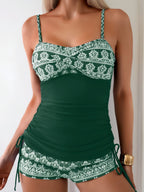 Tankini femme avec imprimé ornemental, vue de face