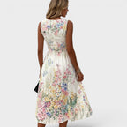 Robe midi sans manches à imprimé floral