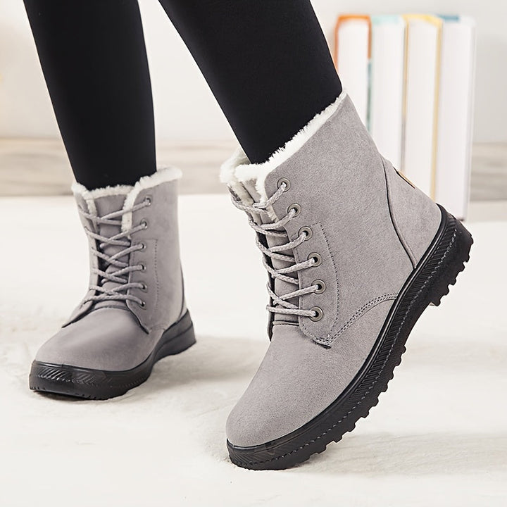 Bottes d'hiver à lacets CozyStep pour femmes avec doublure chaude