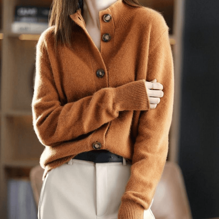 Cardigan en cachemire doux et confortable tricoté