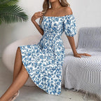 Sophie Paris | Robe mi-longue de plage à imprimé floral 3D
