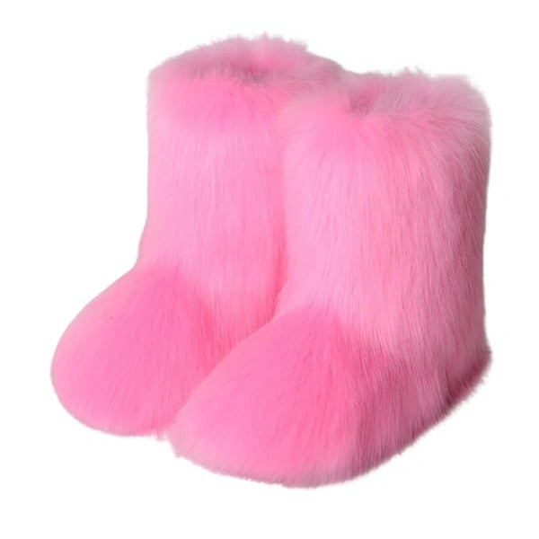 Bottes rétro Y2K en peluche givrée