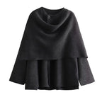 Manteau d'hiver superposé et confortable pour femmes