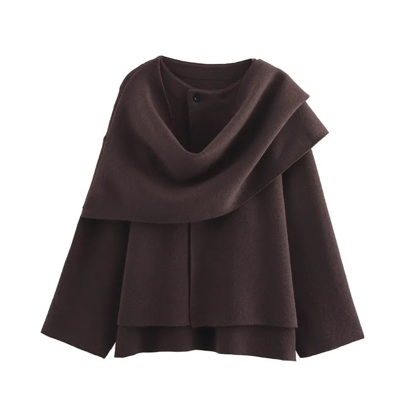 Manteau d'hiver superposé et confortable pour femmes