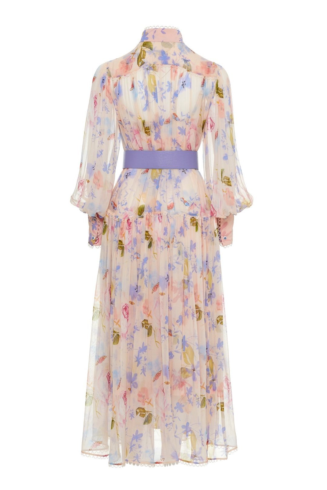 Pauline Laurent® | Robe midi en mousseline avec ceinture