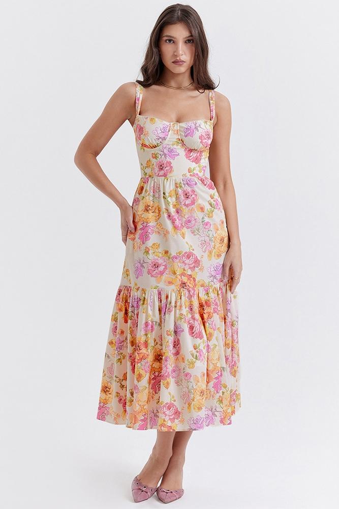 Pauline Laurent® | Robe midi évasée imprimée