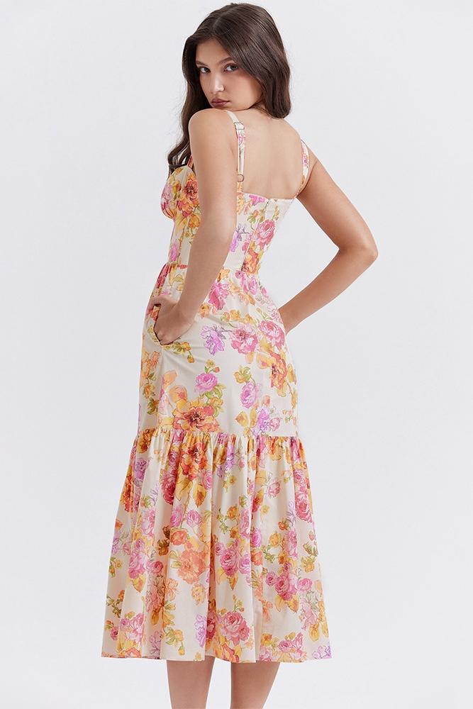 Pauline Laurent® | Robe midi évasée imprimée