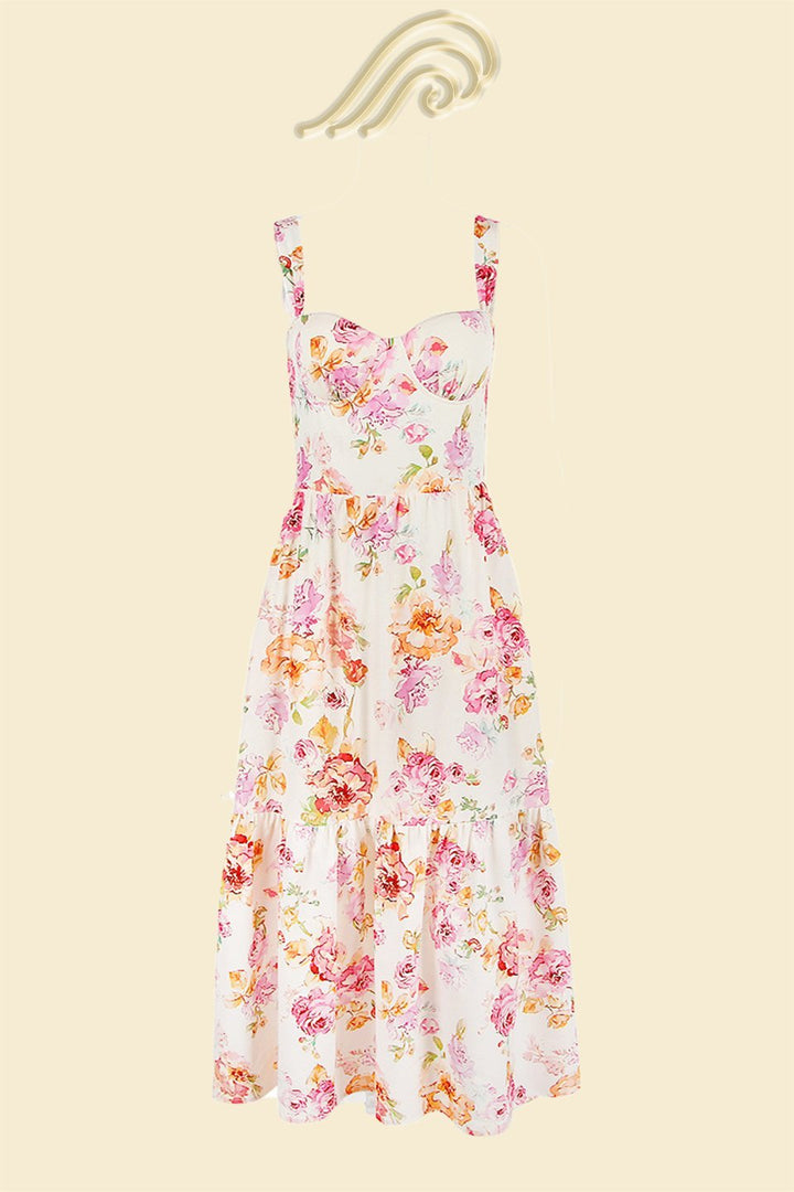 Pauline Laurent® | Robe midi évasée imprimée